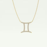 0.13 TCW Round Lab-Grown Diamond Gemini Zodiac Necklace 1