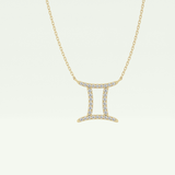 0.13 TCW Round Lab-Grown Diamond Gemini Zodiac Necklace 1