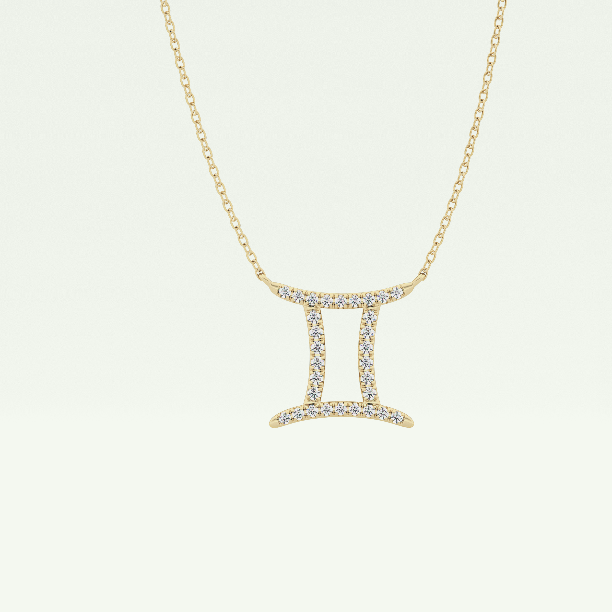 0.13 TCW Round Lab-Grown Diamond Gemini Zodiac Necklace 1