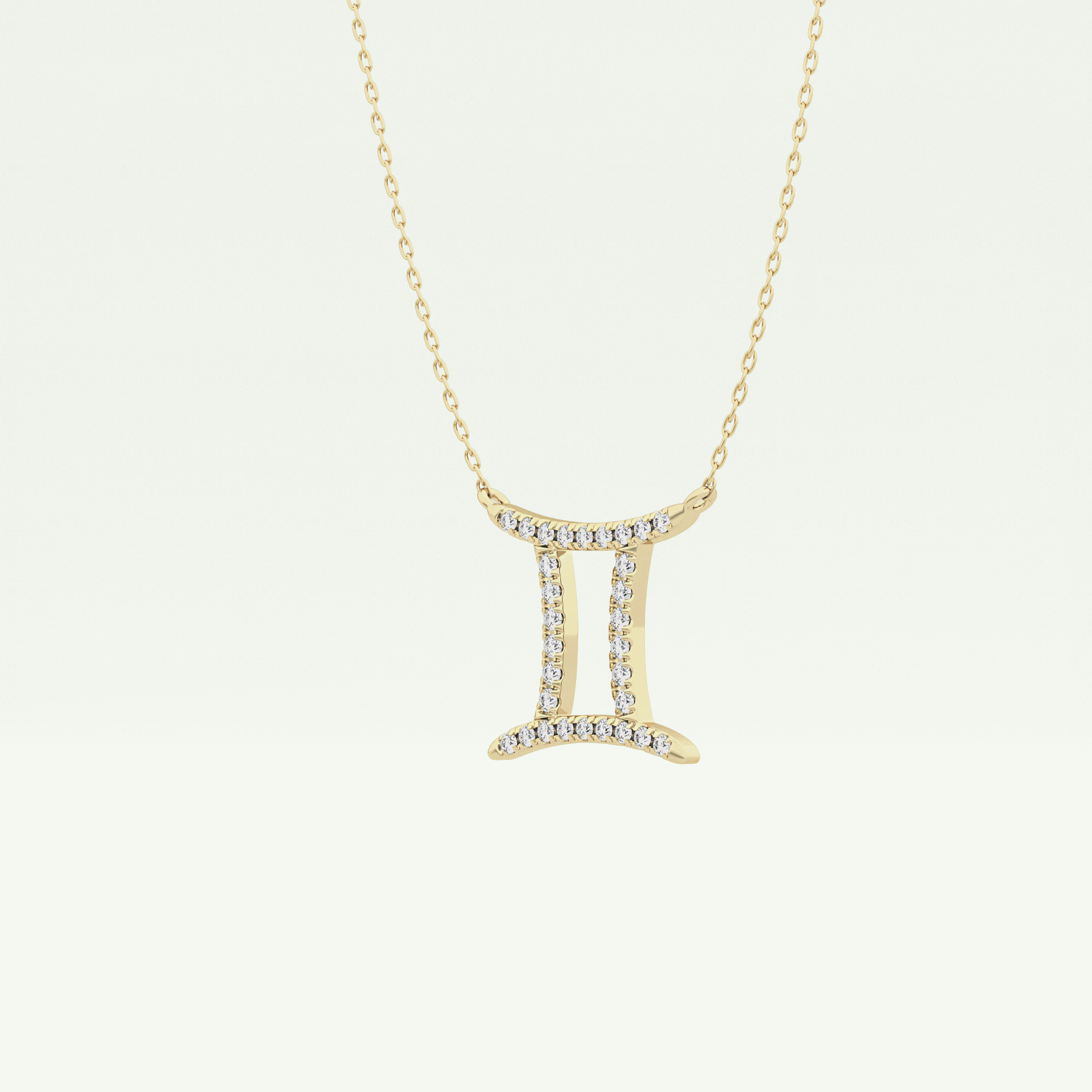 0.13 TCW Round Lab-Grown Diamond Gemini Zodiac Necklace 2
