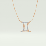 0.13 TCW Round Lab-Grown Diamond Gemini Zodiac Necklace 7