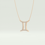 0.13 TCW Round Lab-Grown Diamond Gemini Zodiac Necklace 8