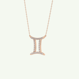 0.13 TCW Round Lab-Grown Diamond Gemini Zodiac Necklace 10