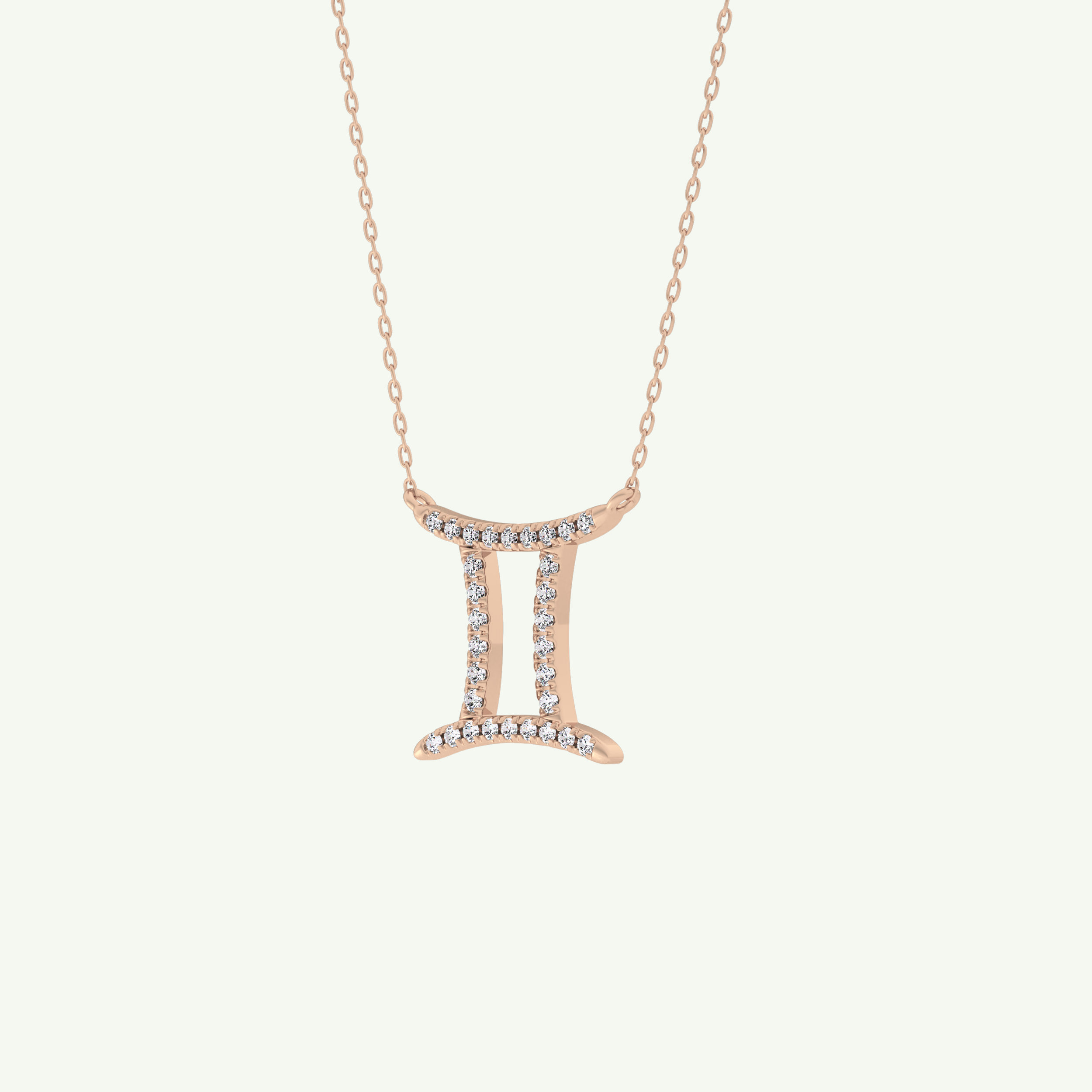 0.13 TCW Round Lab-Grown Diamond Gemini Zodiac Necklace 10