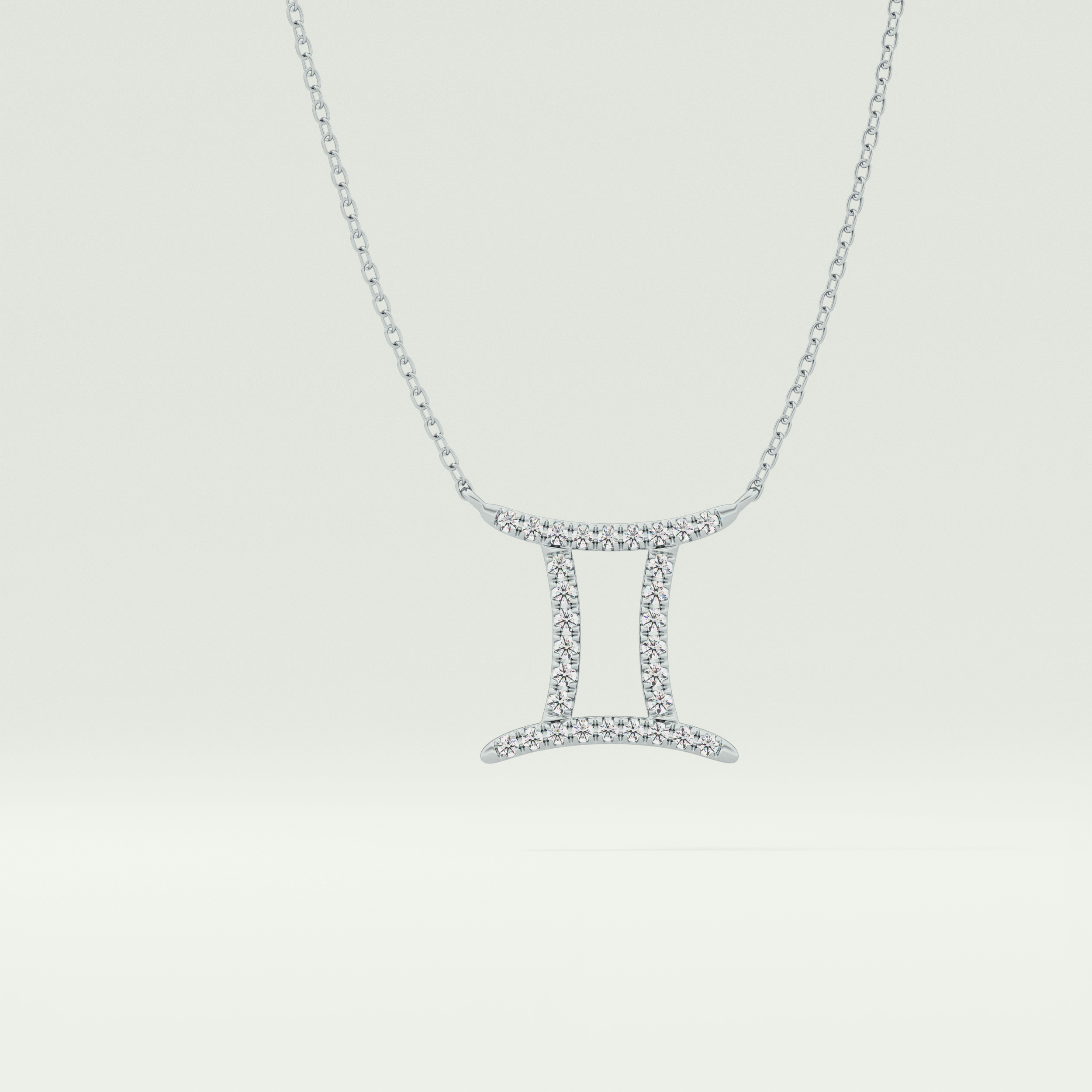 0.13 TCW Round Lab-Grown Diamond Gemini Zodiac Necklace 13