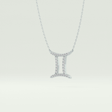 0.13 TCW Round Lab-Grown Diamond Gemini Zodiac Necklace 14