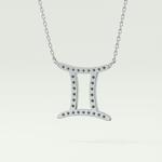 0.13 TCW Round Lab-Grown Diamond Gemini Zodiac Necklace 17