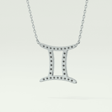 0.13 TCW Round Lab-Grown Diamond Gemini Zodiac Necklace 17