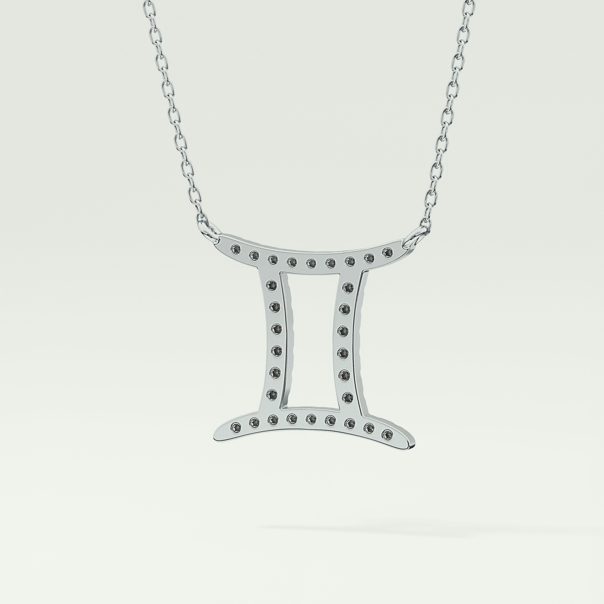 0.13 TCW Round Lab-Grown Diamond Gemini Zodiac Necklace 17