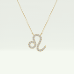 0.14 TCW Round Lab-Grown Diamond Leo Zodiac Necklace 1
