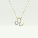 0.14 TCW Round Lab-Grown Diamond Leo Zodiac Necklace 1