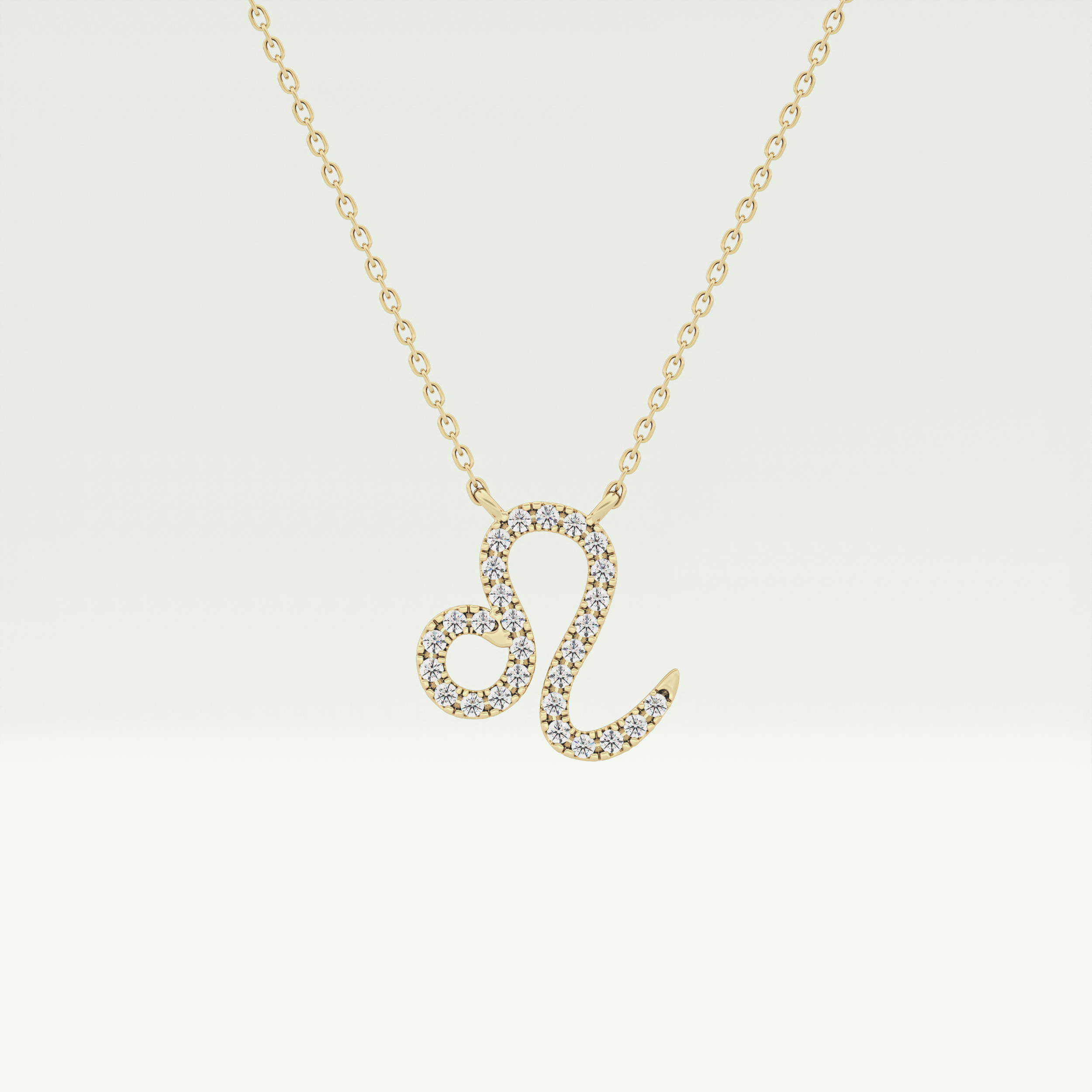 0.14 TCW Round Lab-Grown Diamond Leo Zodiac Necklace 1