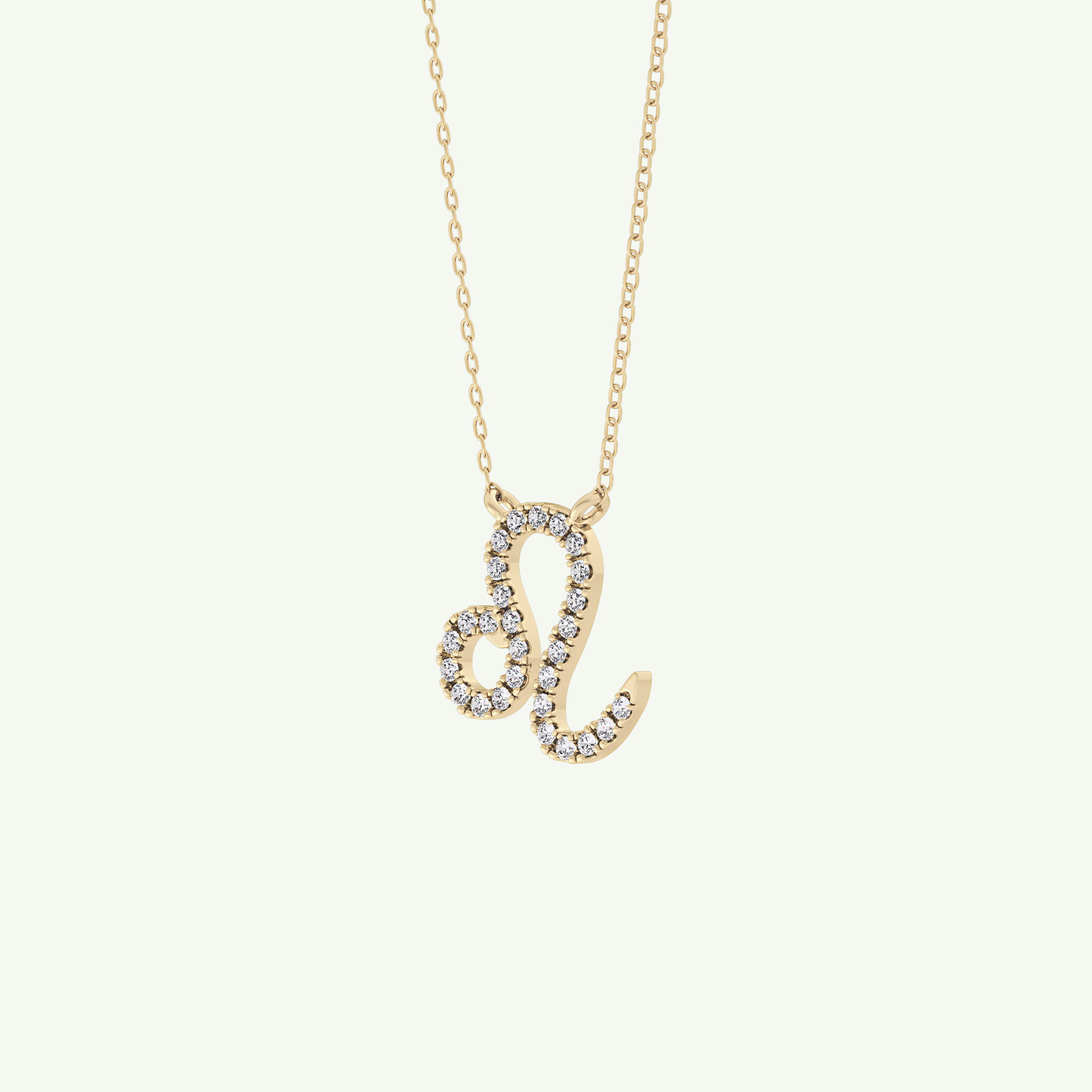 0.14 TCW Round Lab-Grown Diamond Leo Zodiac Necklace 3