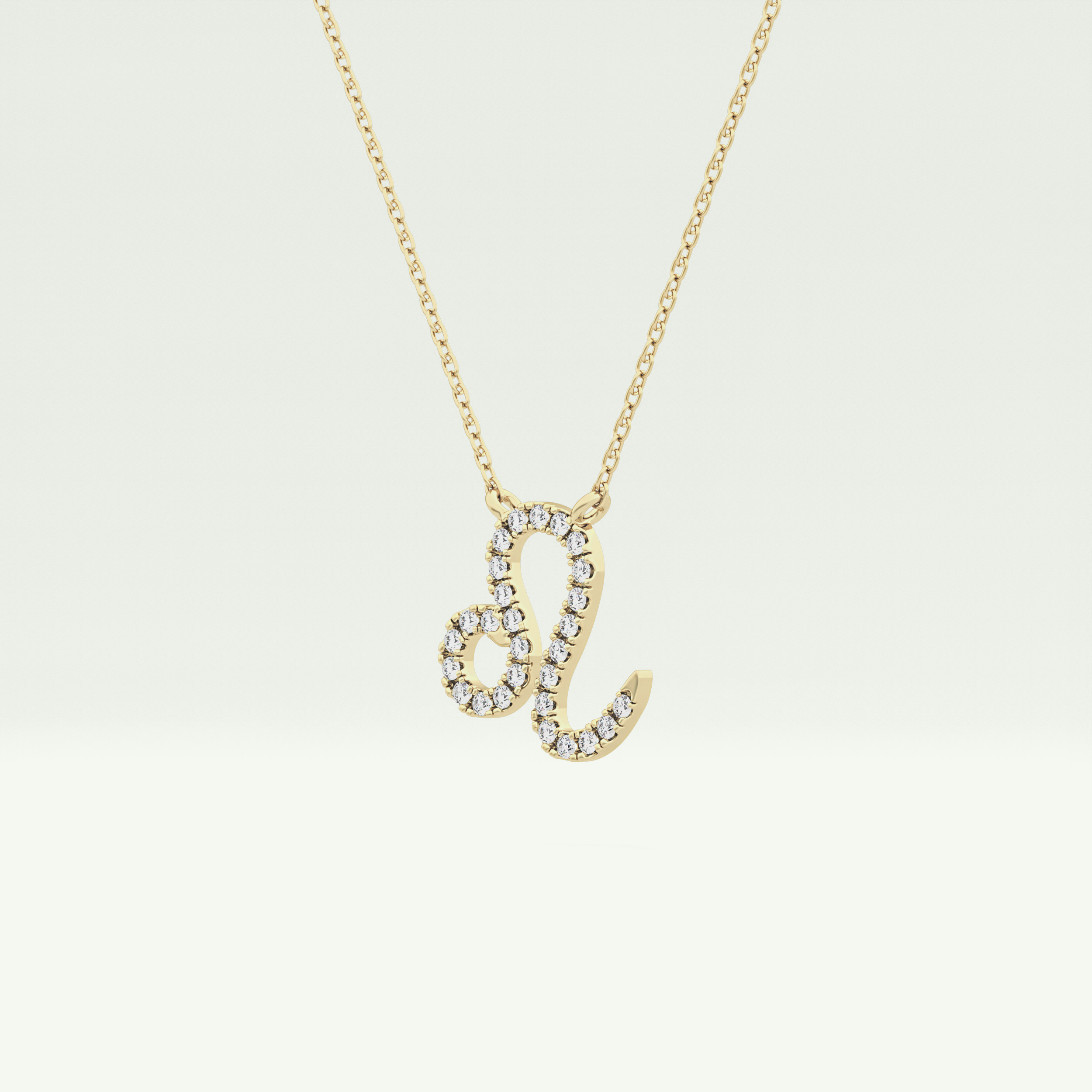 0.14 TCW Round Lab-Grown Diamond Leo Zodiac Necklace 2