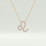 0.14 TCW Round Lab-Grown Diamond Leo Zodiac Necklace 7