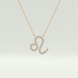 0.14 TCW Round Lab-Grown Diamond Leo Zodiac Necklace 7