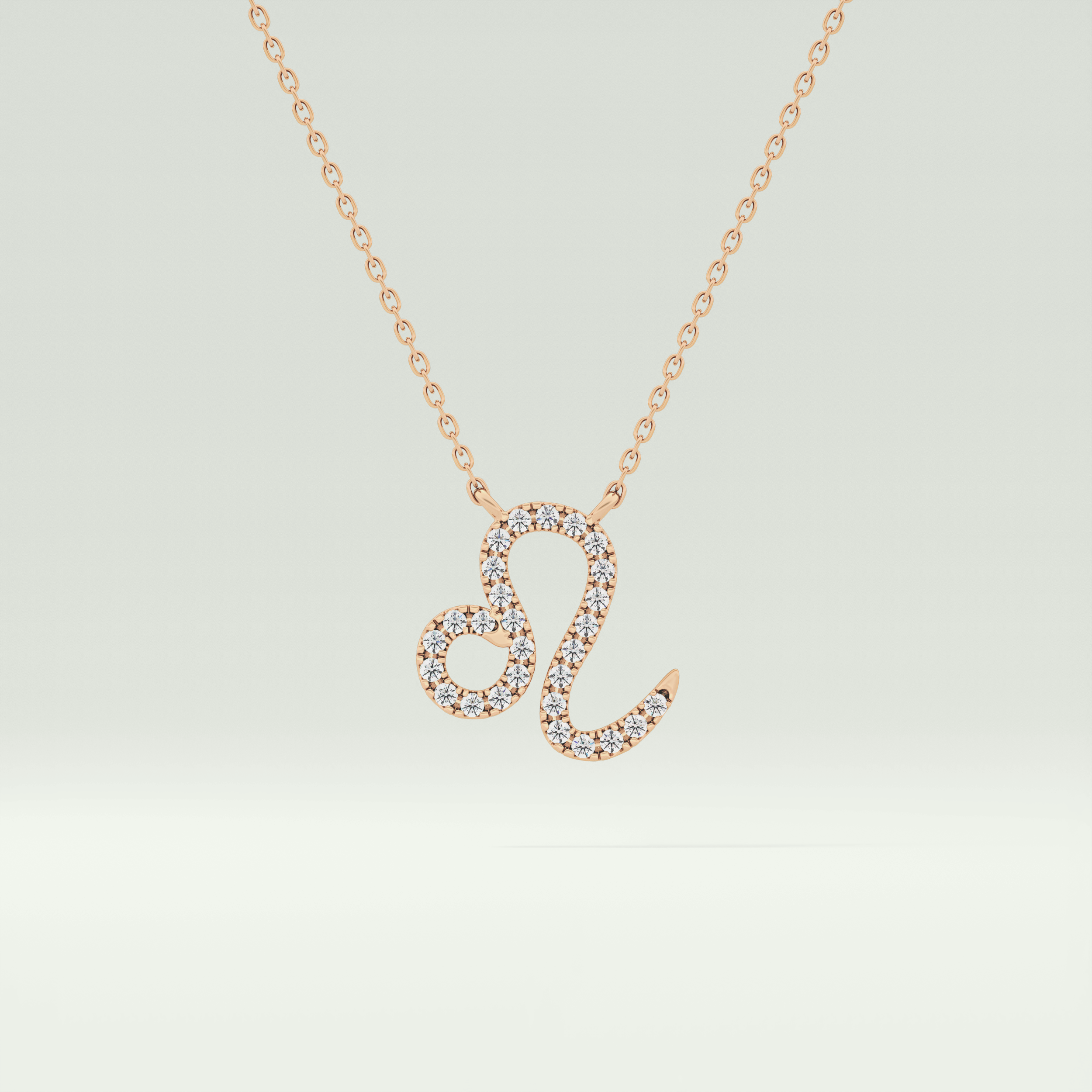 0.14 TCW Round Lab-Grown Diamond Leo Zodiac Necklace 7