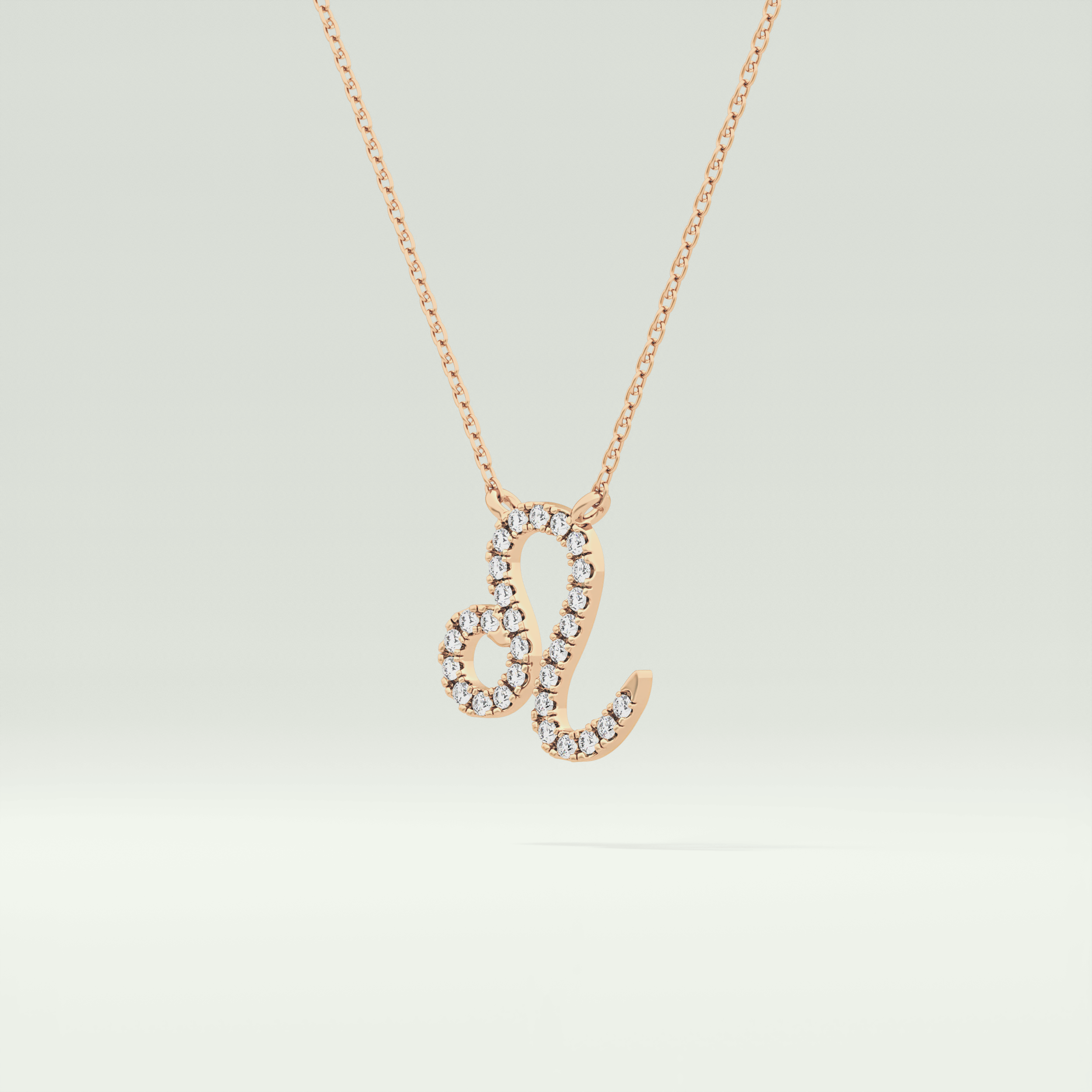 0.14 TCW Round Lab-Grown Diamond Leo Zodiac Necklace 8
