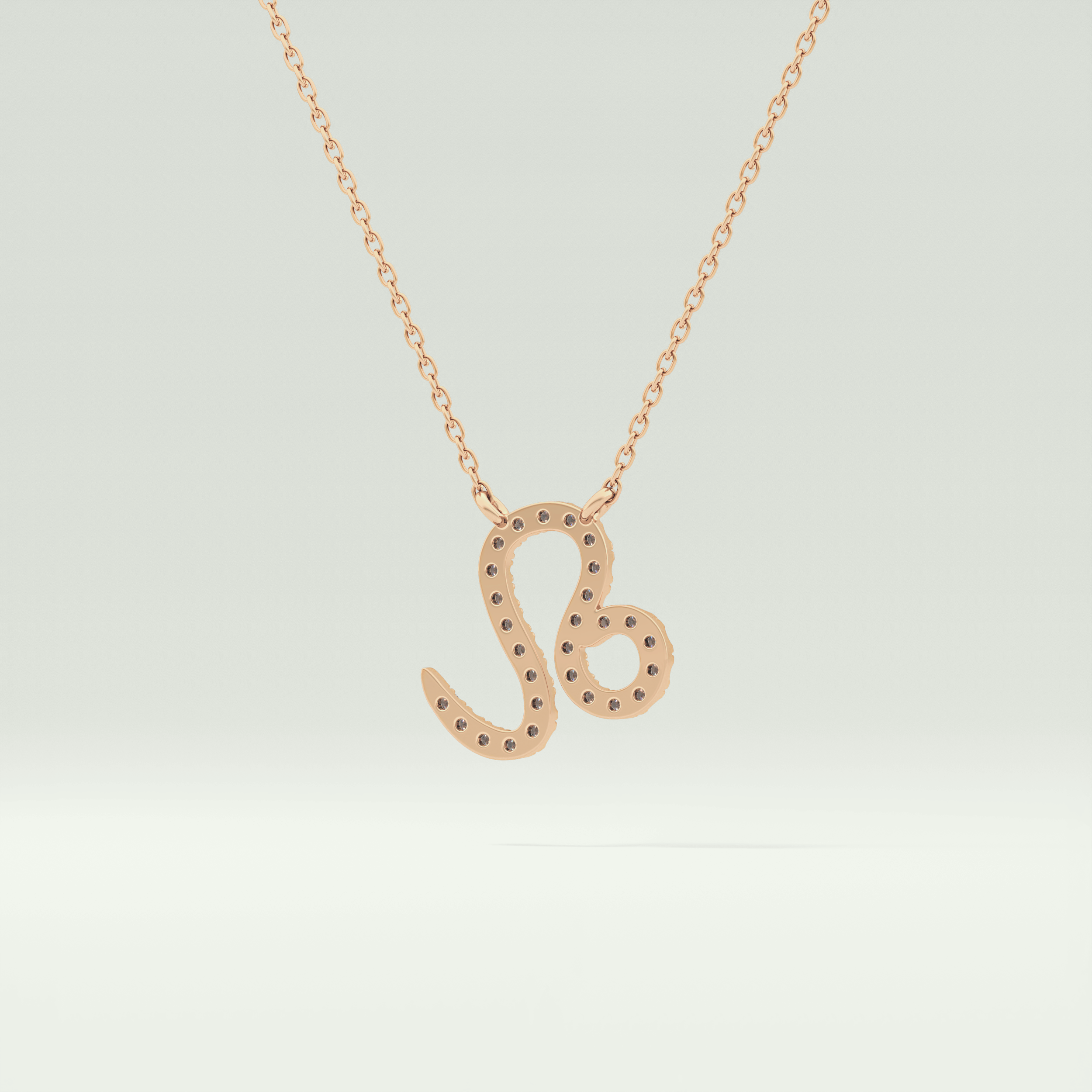 0.14 TCW Round Lab-Grown Diamond Leo Zodiac Necklace 12
