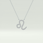 0.14 TCW Round Lab-Grown Diamond Leo Zodiac Necklace 13