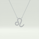 0.14 TCW Round Lab-Grown Diamond Leo Zodiac Necklace 13