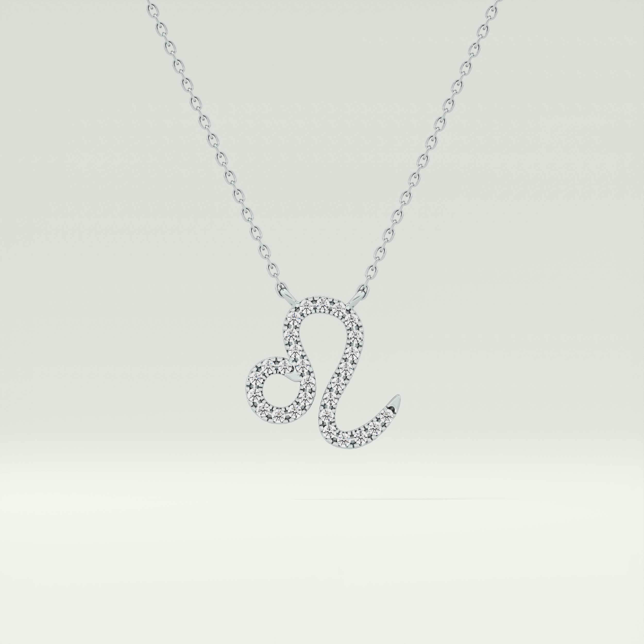 0.14 TCW Round Lab-Grown Diamond Leo Zodiac Necklace 13