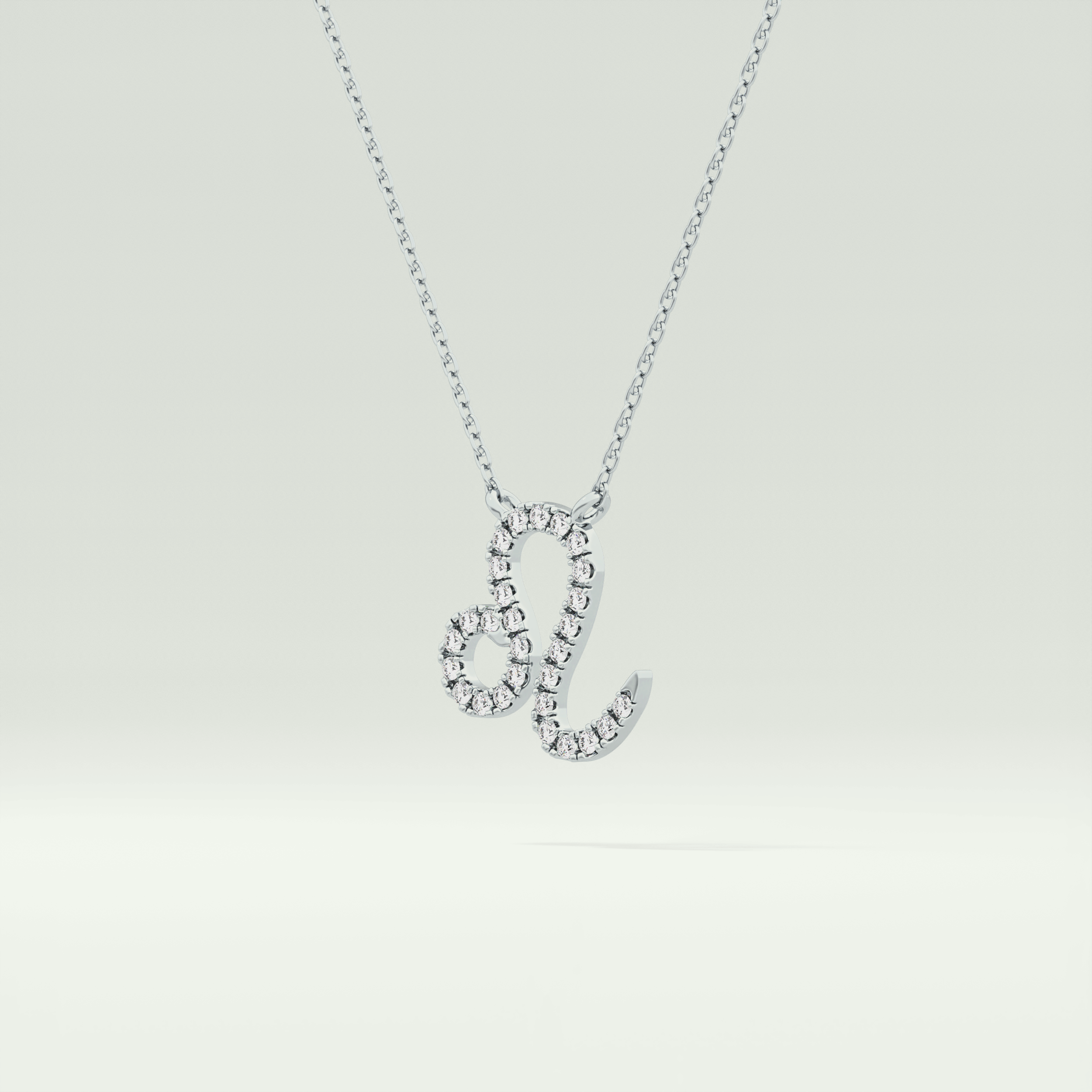 0.14 TCW Round Lab-Grown Diamond Leo Zodiac Necklace 14