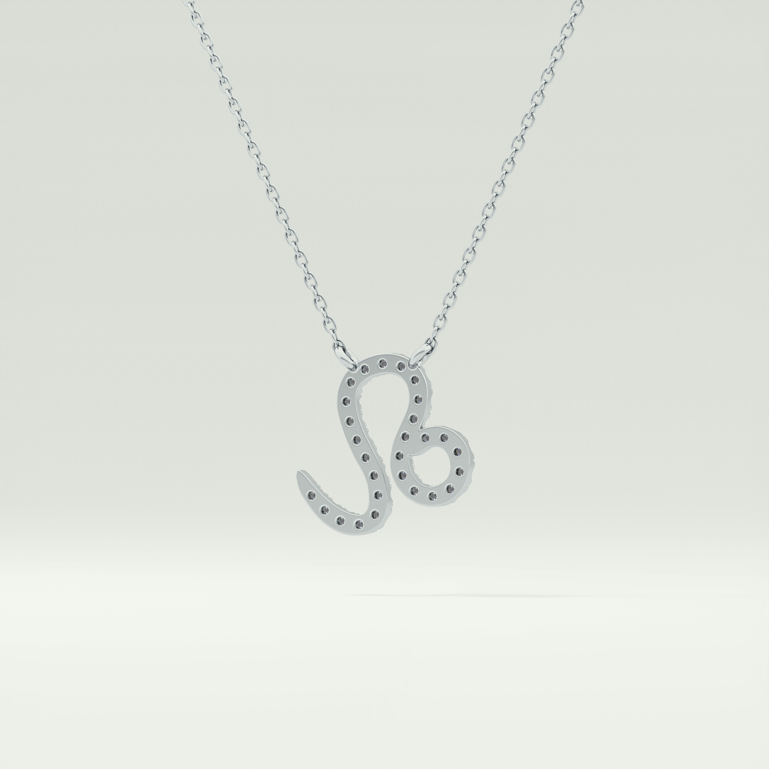 0.14 TCW Round Lab-Grown Diamond Leo Zodiac Necklace 18