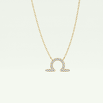 0.101 CT Round Lab-Grown Diamond Libra Zodiac Necklace 1
