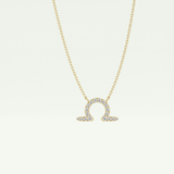 0.101 CT Round Lab-Grown Diamond Libra Zodiac Necklace 1