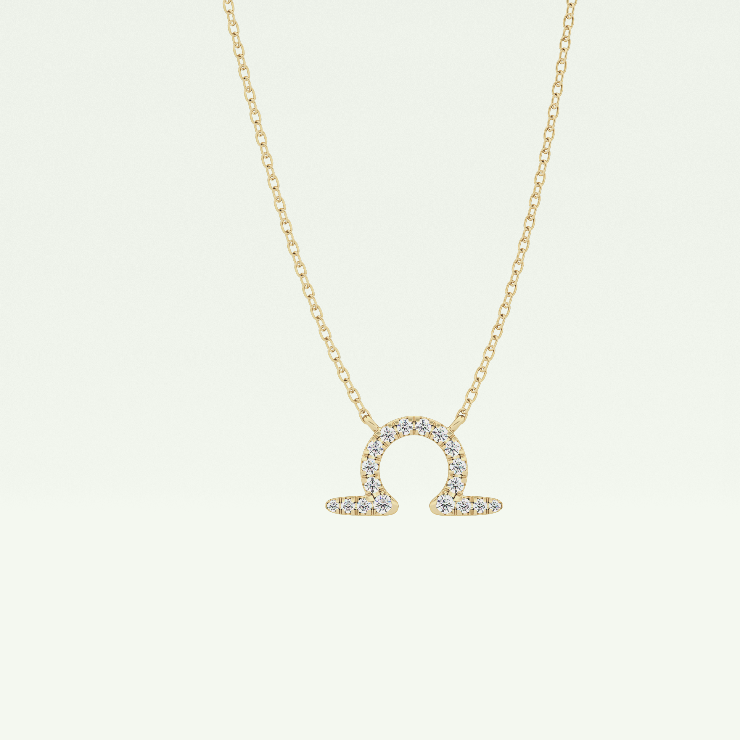 0.101 CT Round Lab-Grown Diamond Libra Zodiac Necklace 1