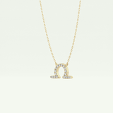 0.101 CT Round Lab-Grown Diamond Libra Zodiac Necklace 2