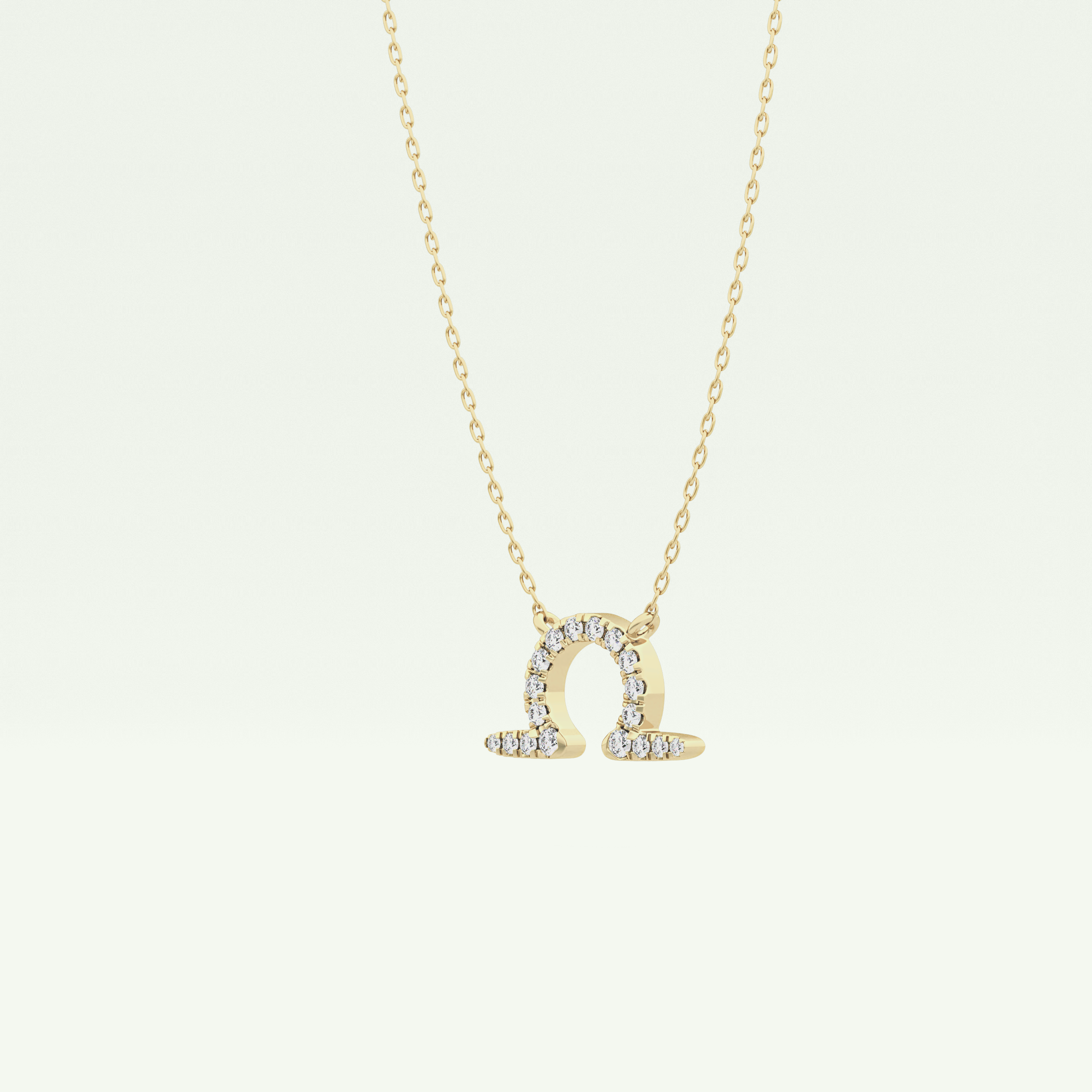 0.101 CT Round Lab-Grown Diamond Libra Zodiac Necklace 2
