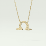 0.101 CT Round Lab-Grown Diamond Libra Zodiac Necklace 4