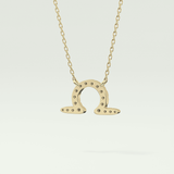 0.101 CT Round Lab-Grown Diamond Libra Zodiac Necklace 4