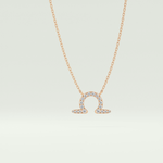0.101 CT Round Lab-Grown Diamond Libra Zodiac Necklace 5