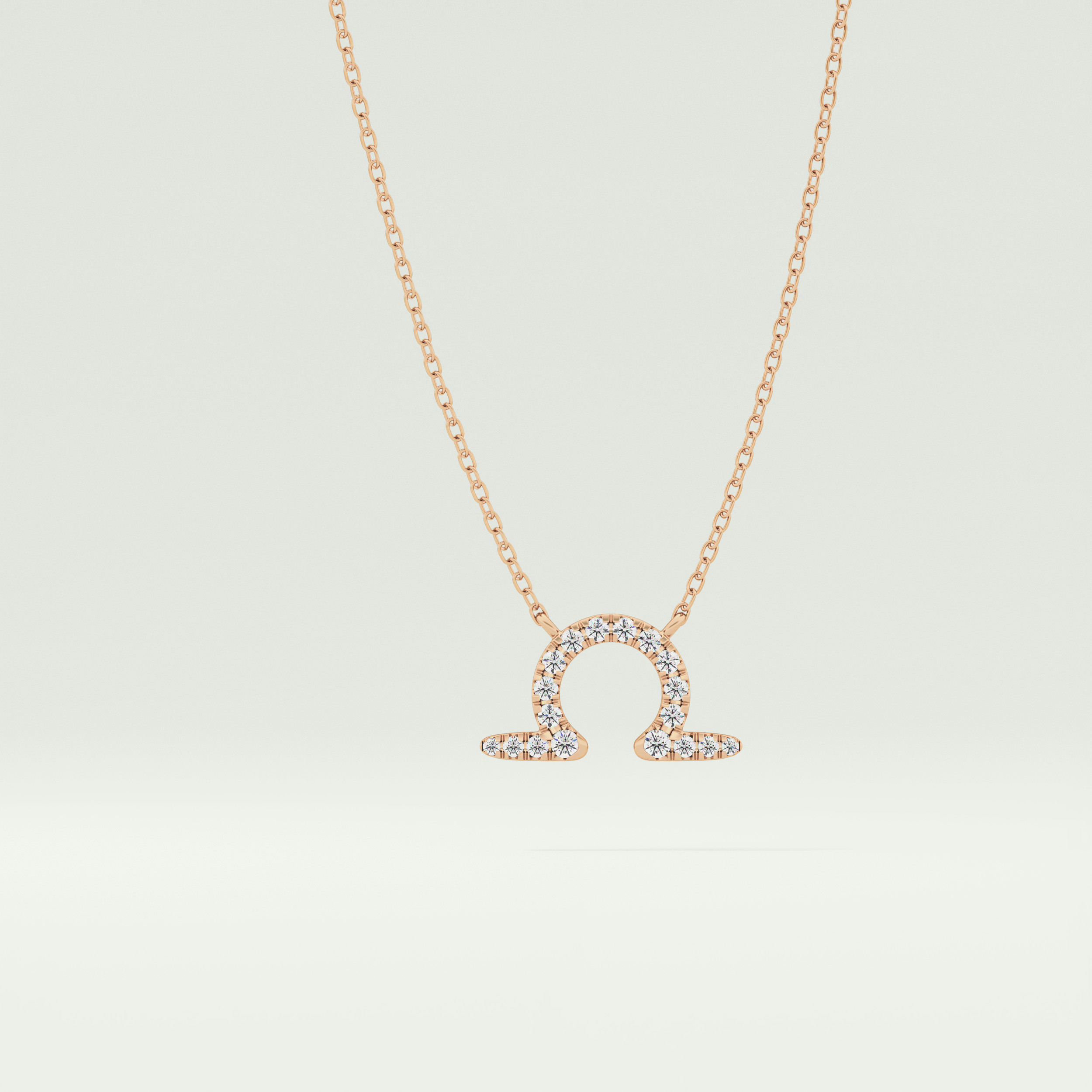 0.101 CT Round Lab-Grown Diamond Libra Zodiac Necklace 5