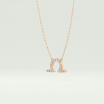 0.101 CT Round Lab-Grown Diamond Libra Zodiac Necklace 6