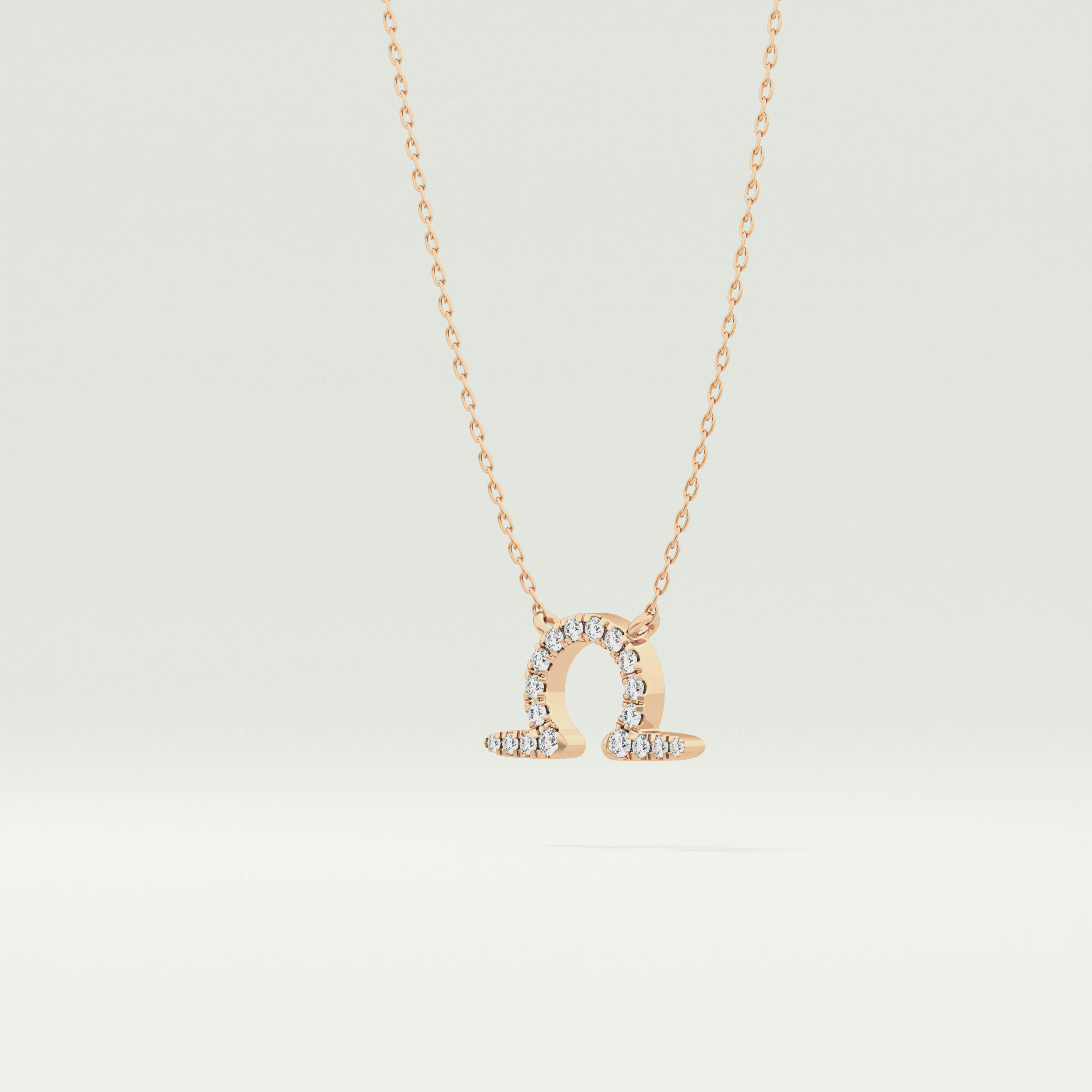 0.101 CT Round Lab-Grown Diamond Libra Zodiac Necklace 6