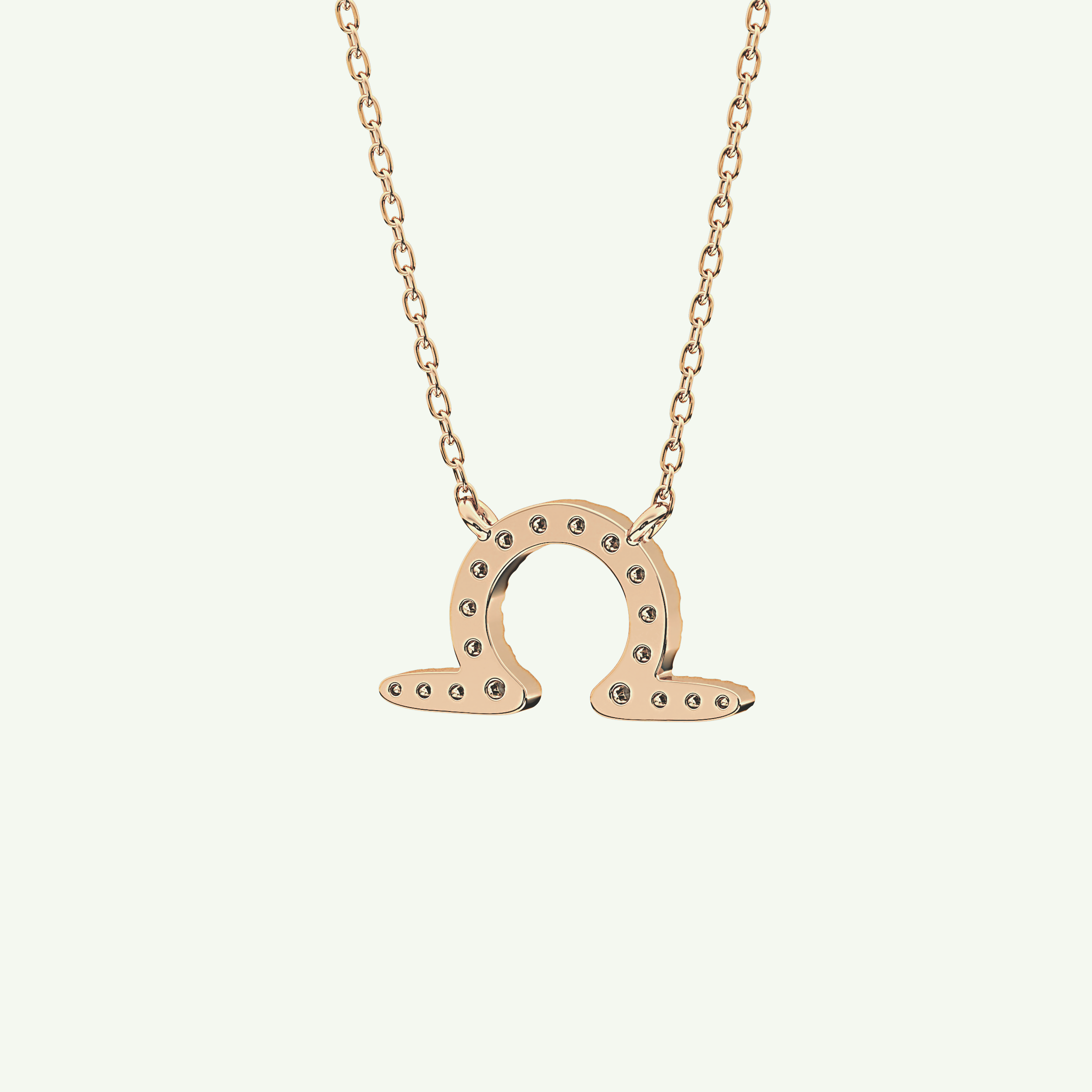 0.101 CT Round Lab-Grown Diamond Libra Zodiac Necklace 8