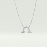 0.101 CT Round Lab-Grown Diamond Libra Zodiac Necklace 9