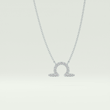 0.101 CT Round Lab-Grown Diamond Libra Zodiac Necklace 9