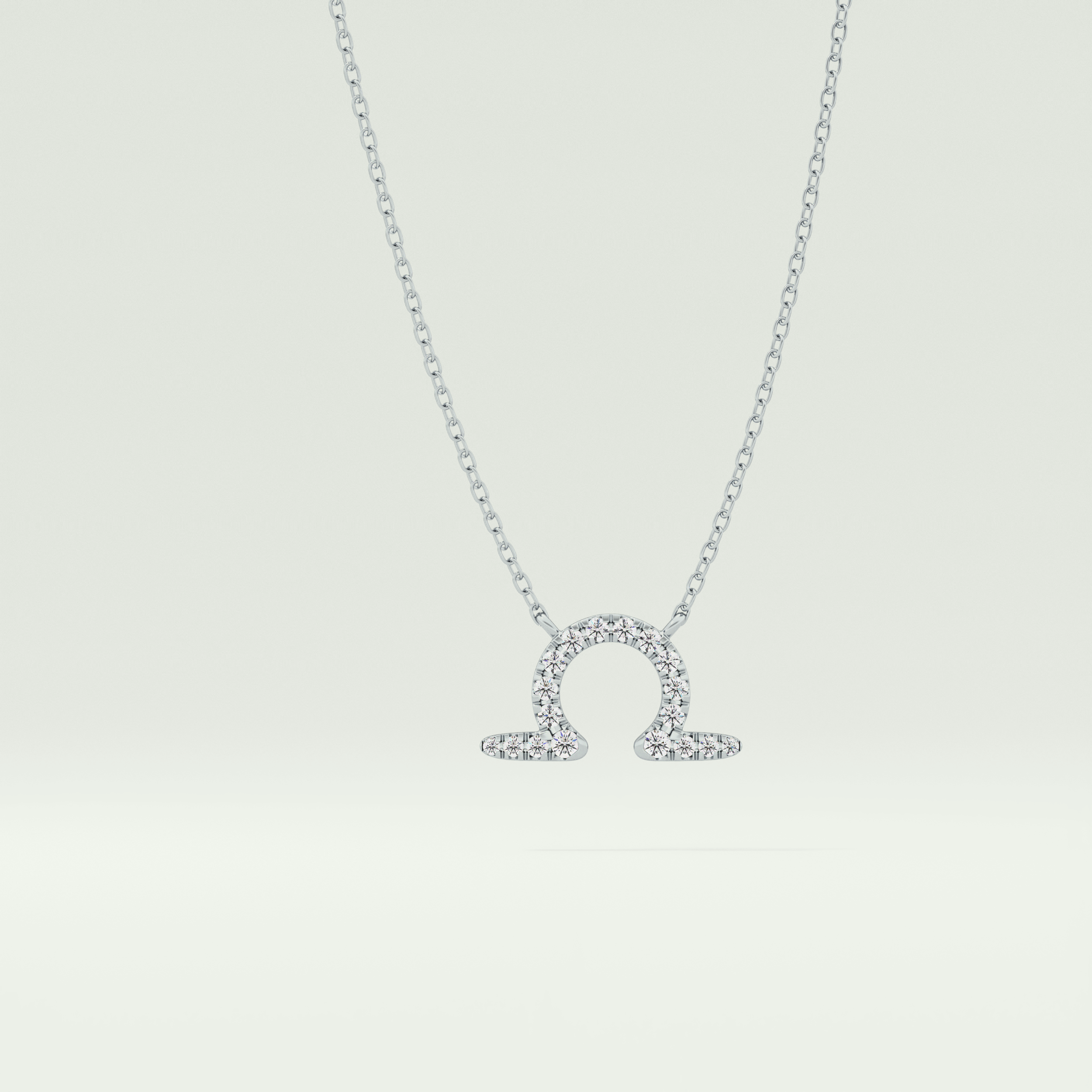 0.101 CT Round Lab-Grown Diamond Libra Zodiac Necklace 9