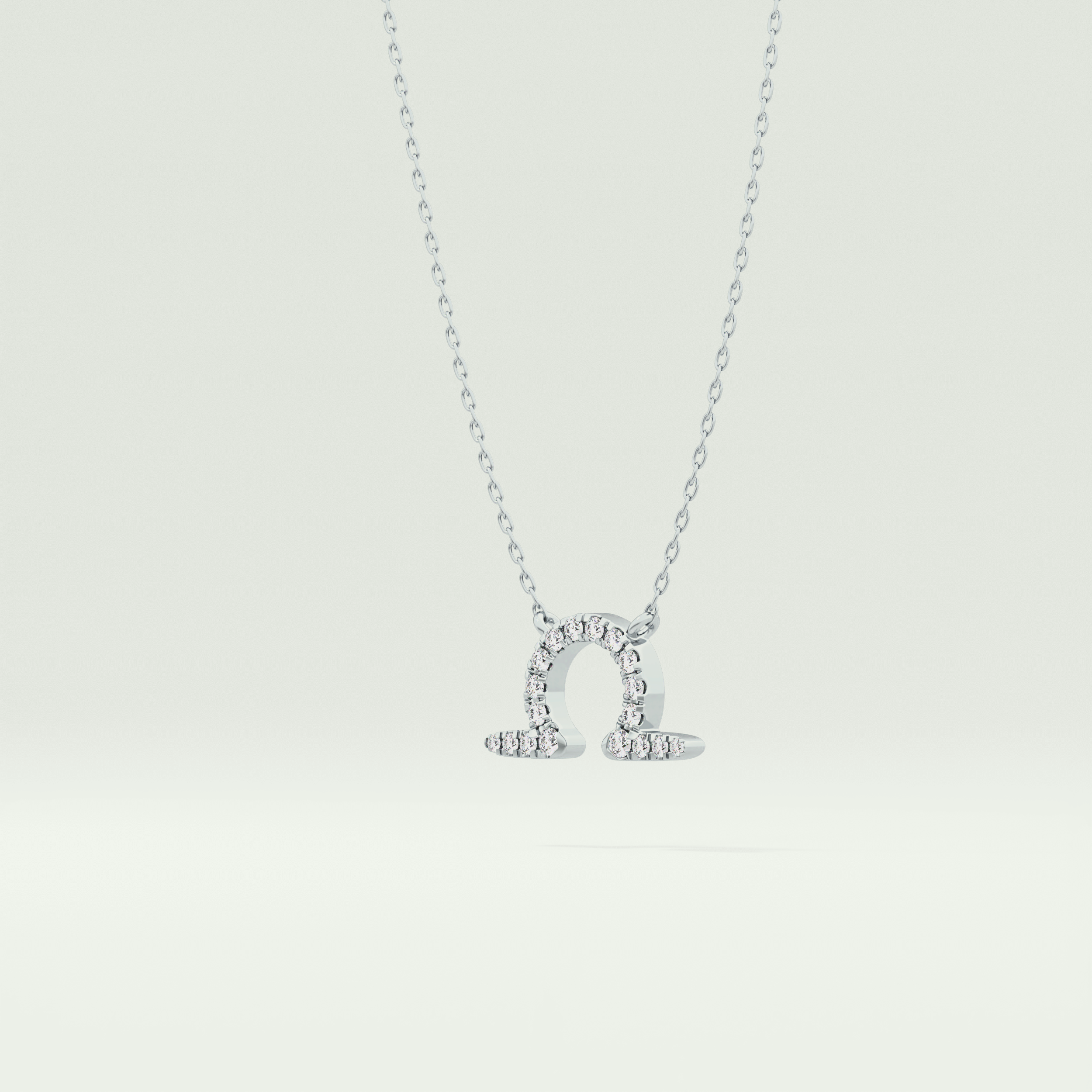 0.101 CT Round Lab-Grown Diamond Libra Zodiac Necklace 10