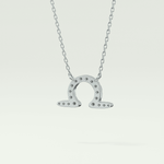 0.101 CT Round Lab-Grown Diamond Libra Zodiac Necklace 12
