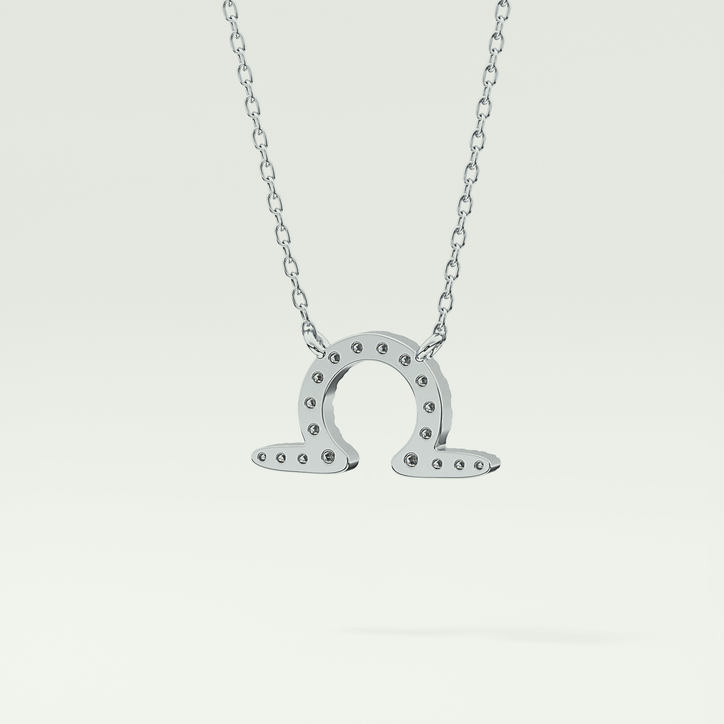 0.101 CT Round Lab-Grown Diamond Libra Zodiac Necklace 12
