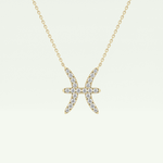 0.273 CT Round Lab-Grown Diamond Pisces Zodiac Necklace 1