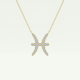 0.273 CT Round Lab-Grown Diamond Pisces Zodiac Necklace 1