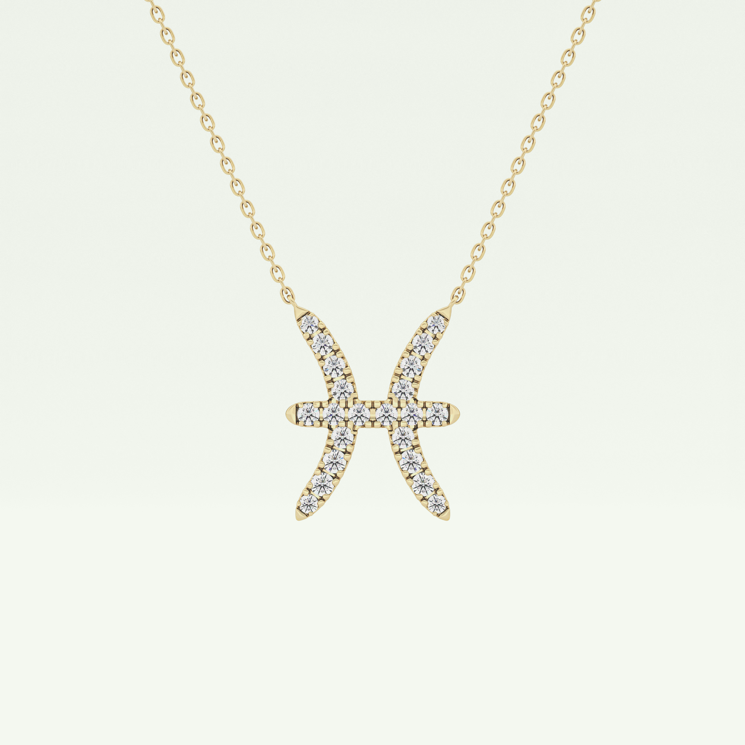 0.273 CT Round Lab-Grown Diamond Pisces Zodiac Necklace 1