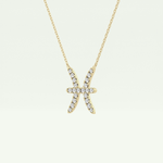 0.273 CT Round Lab-Grown Diamond Pisces Zodiac Necklace 2